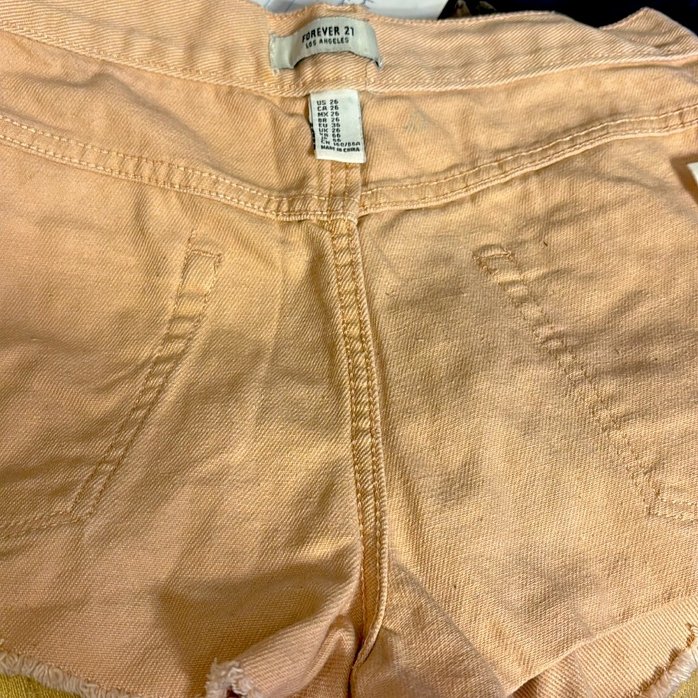 Forever 21 Tan Jean Shorts with Distressed Details - Picture 6 of 8